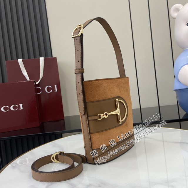 Gucci專櫃古馳2025春夏系列最新款檔案桶包手提單肩斜挎女包 jh2609型號：833665